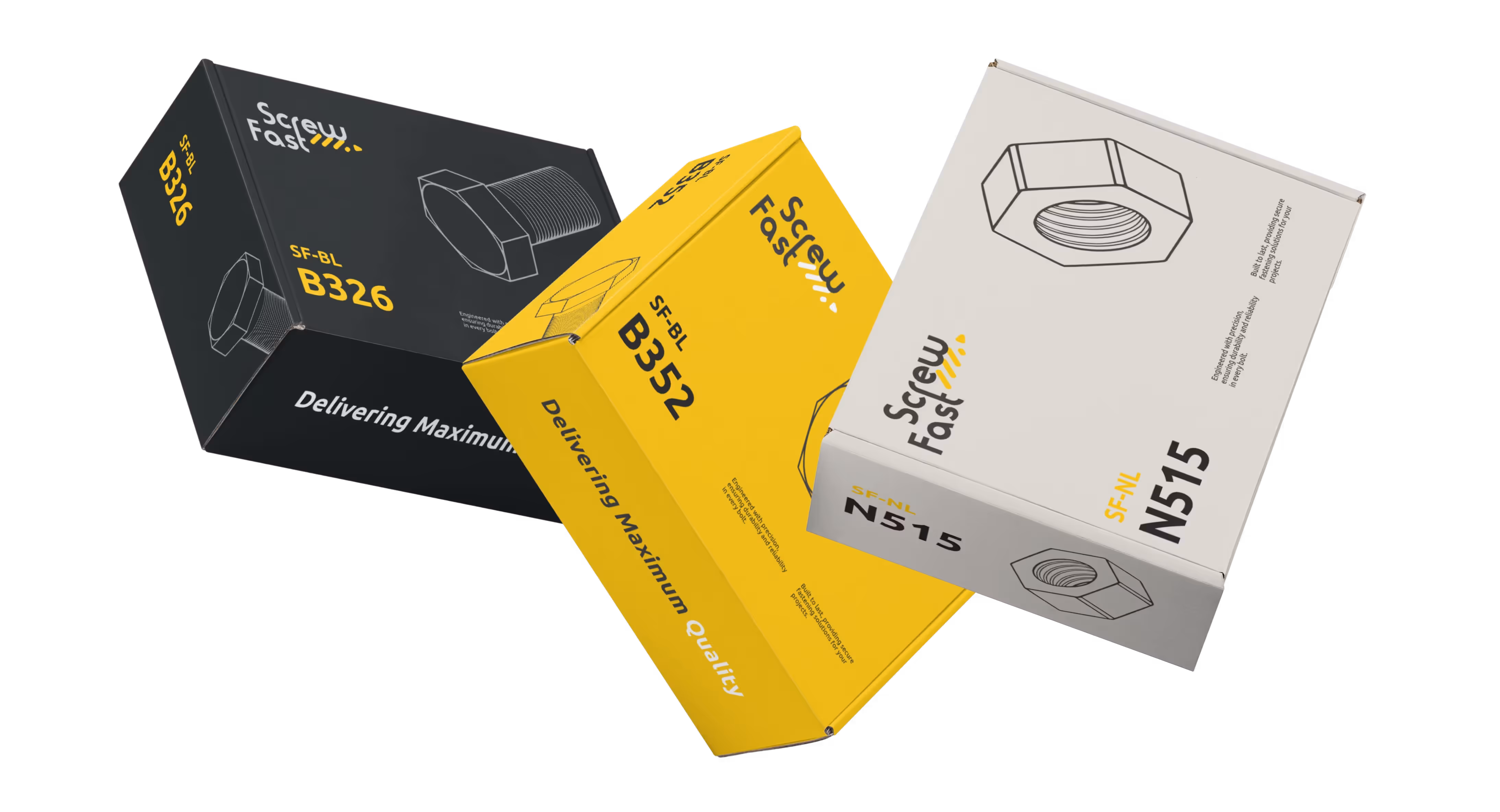 Produits ScrewFast dans des boîtes flottantes